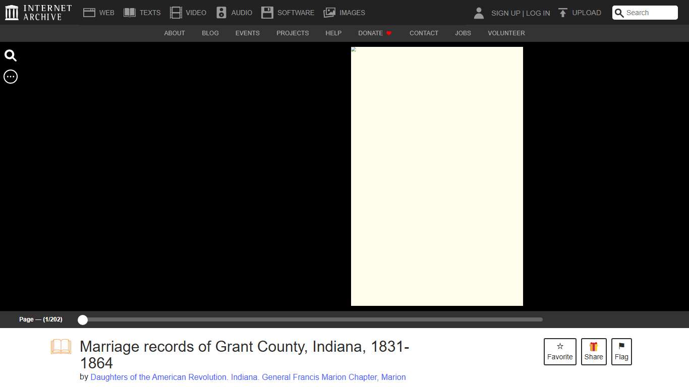 Marriage records of Grant County, Indiana, 1831-1864 : Daughters of the American Revolution. Indiana. General Francis Marion Chapter, Marion : Free Download, Borrow, and Streaming : Internet Archive