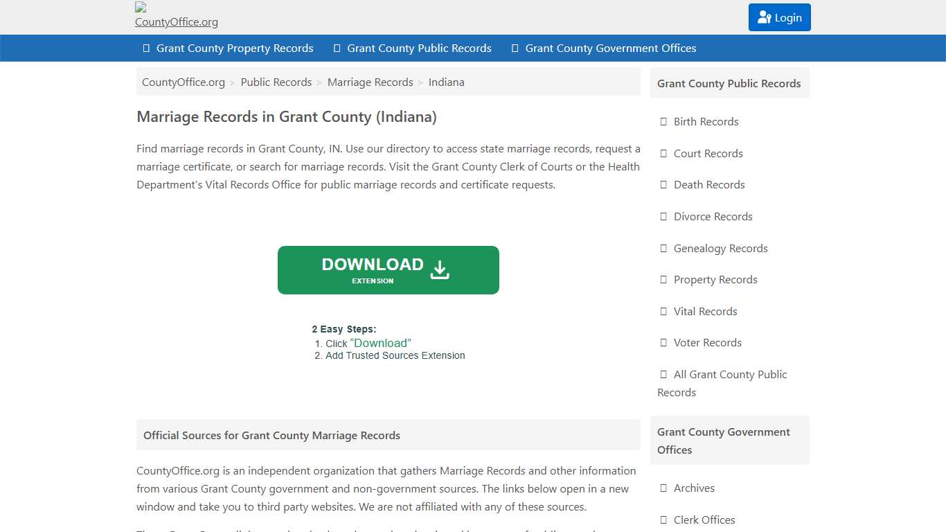 Marriage Records - Grant County, IN (Marriage Licenses & Certificates)
